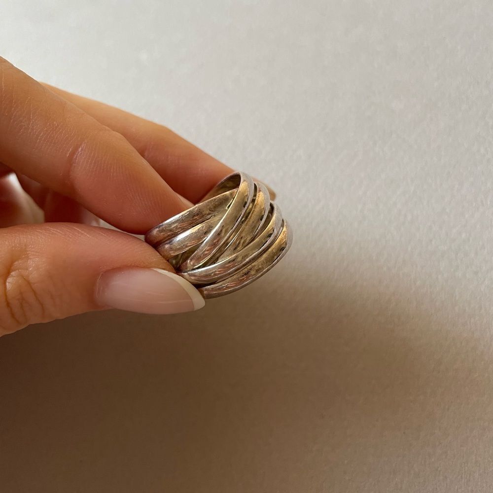 Silver Multi-Band Woven Ring M377